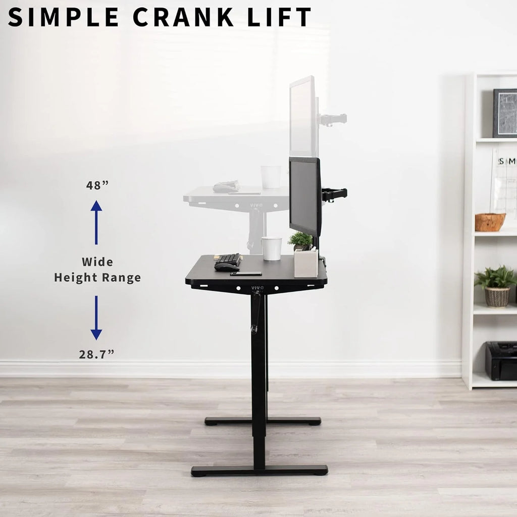 Manual Height Adjustable 36 X 24 Inch Black Standing Desk C64050
