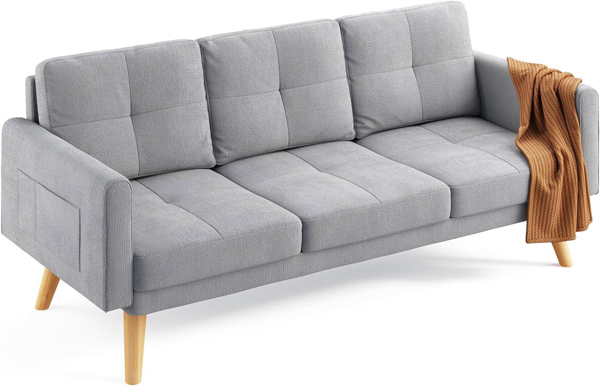 Gray 2-Seater Sofa with 3 Pillows L95336
