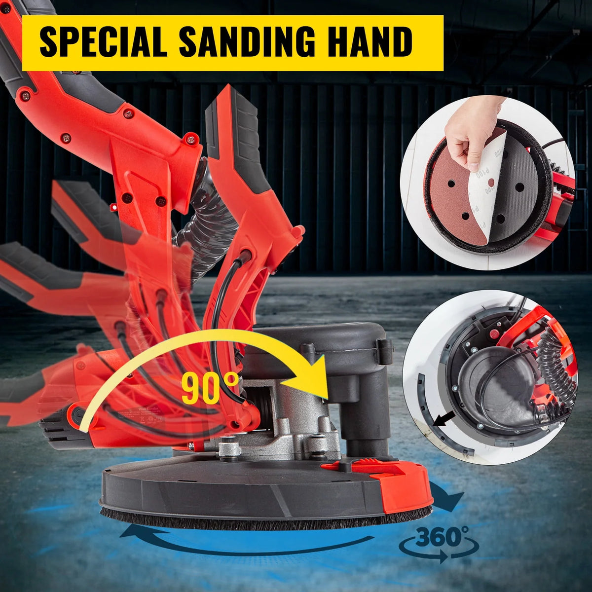 Electric Variable Speed Drywall Sander with Vacuum Bag M618