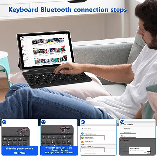 10 inch 2 in 1 Tablet with Keyboard Case Mouse Stylus I3761