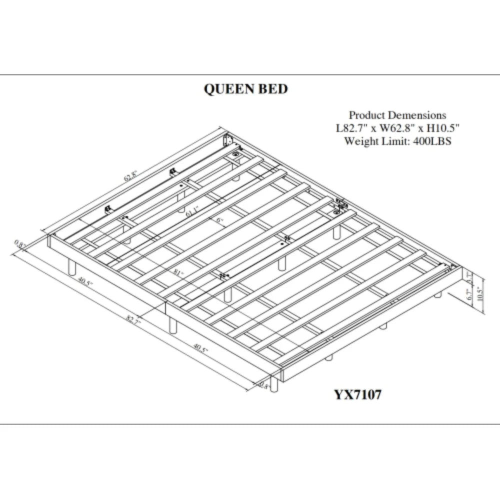Queen Floating Platform Bed Frame Q65698