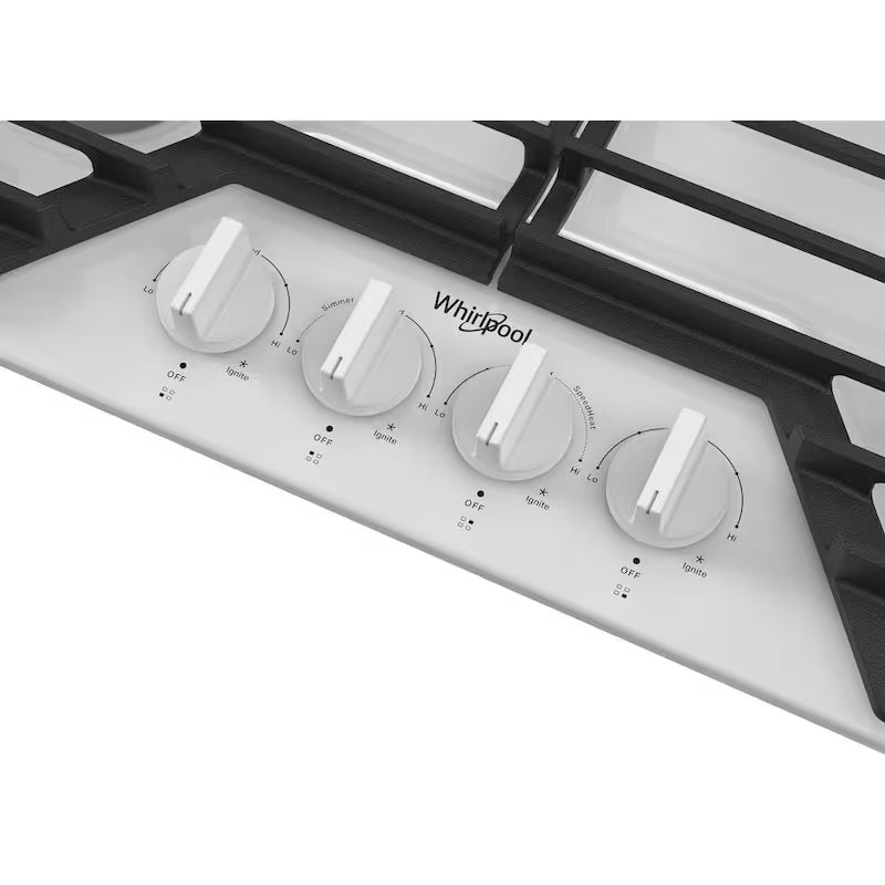 White 4-Burners Recessed Gas Cooktop A63012