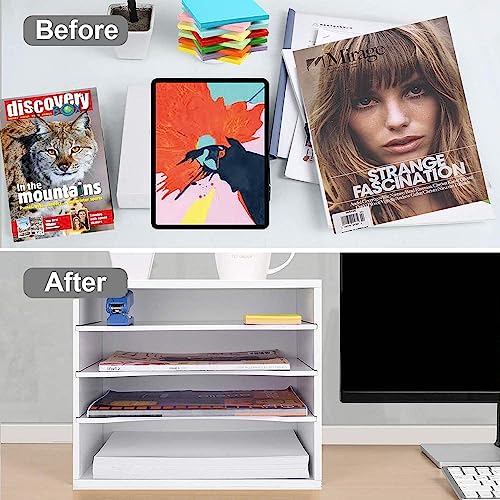 Wood Desktop File Organizer with Adjustable Shelves Z77632