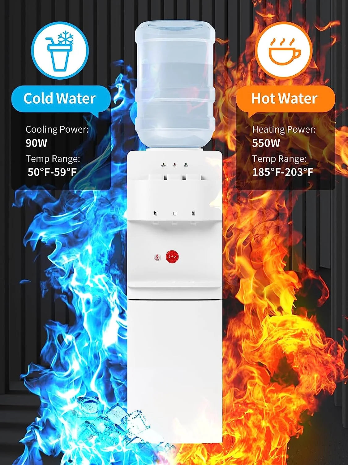 Top Loading Hot & Cold Water Cooler Dispenser White X61347