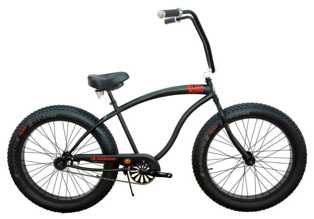 26 Beach Cruiser Coaster Brake Single Speed Matt Black O7605