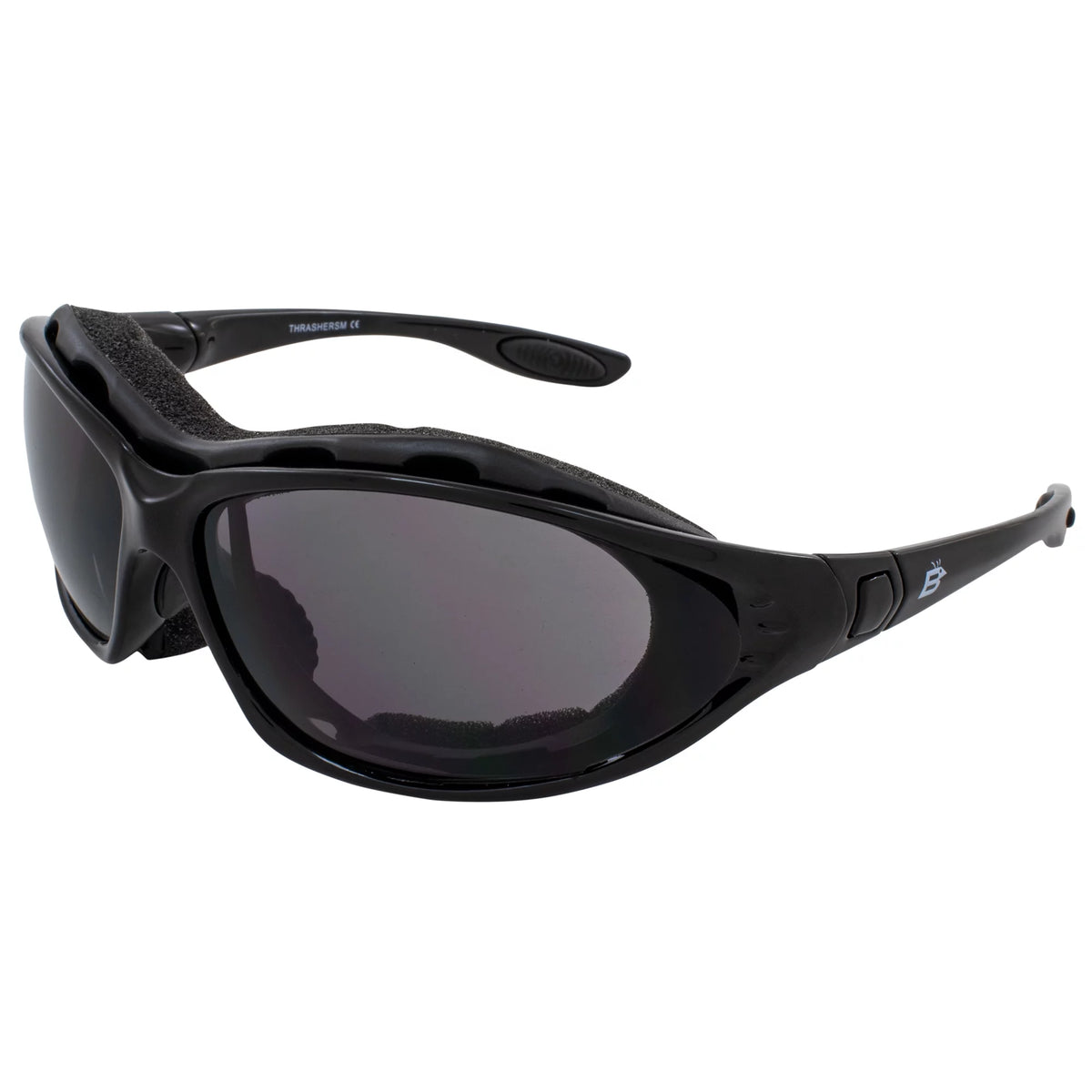 2 Pairs Padded Motorcycle Glasses Convertible to Goggles Shatterproof UV400 Black P4701