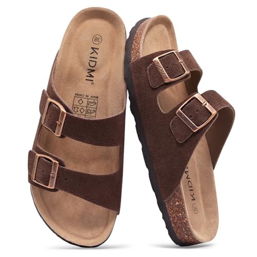 Women's Suede Adjustable Slide Sandals I66026