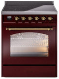 Burgundy Induction Range with Electric Oven Q112