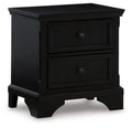 Black 2 Drawer Nightstand X18173