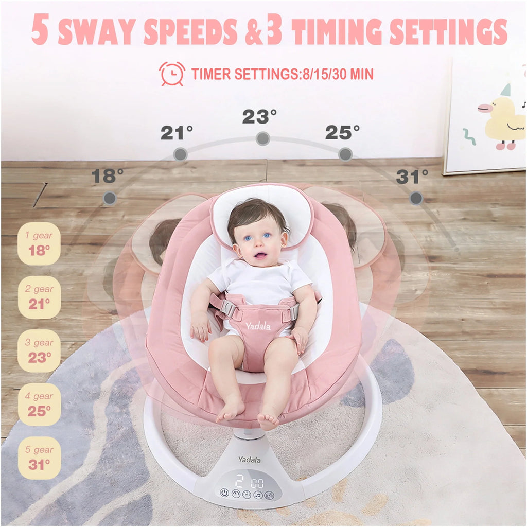 Pink Electric Baby Swing Y16785