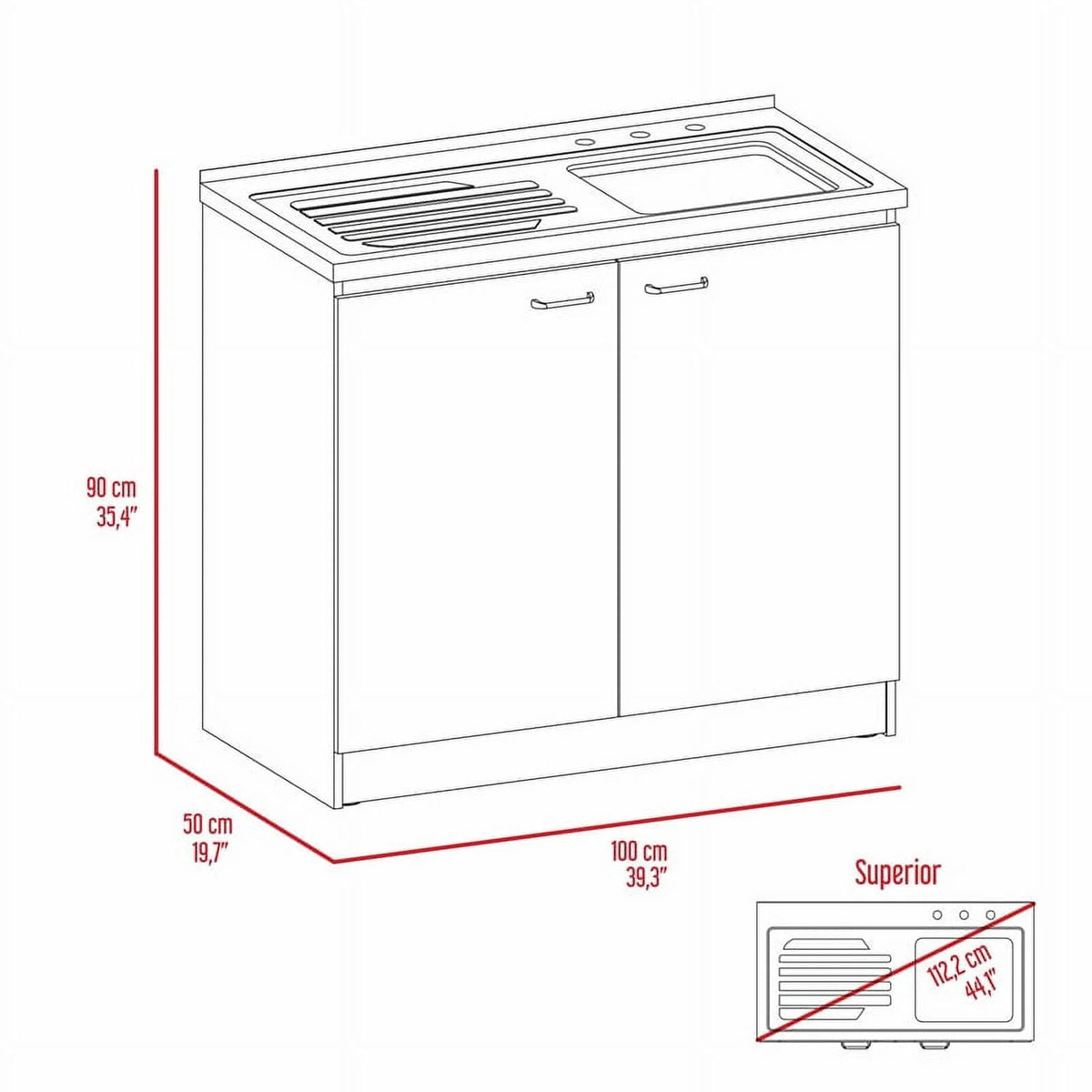 White Modern Engineered Wood Utility Sink with Cabinet N3871