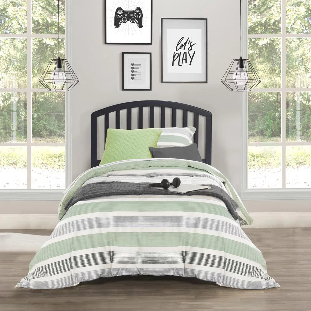 Black Wood Twin Headboard with Frame X875