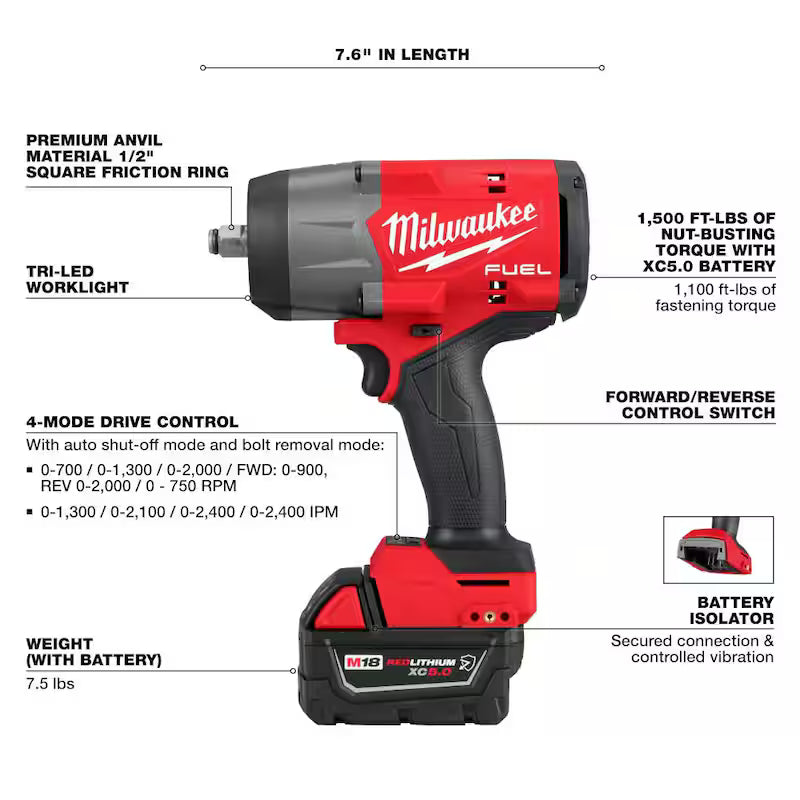 18V Lithium-Ion Brushless Cordless 1/2 in. Impact Wrench Kit K41173