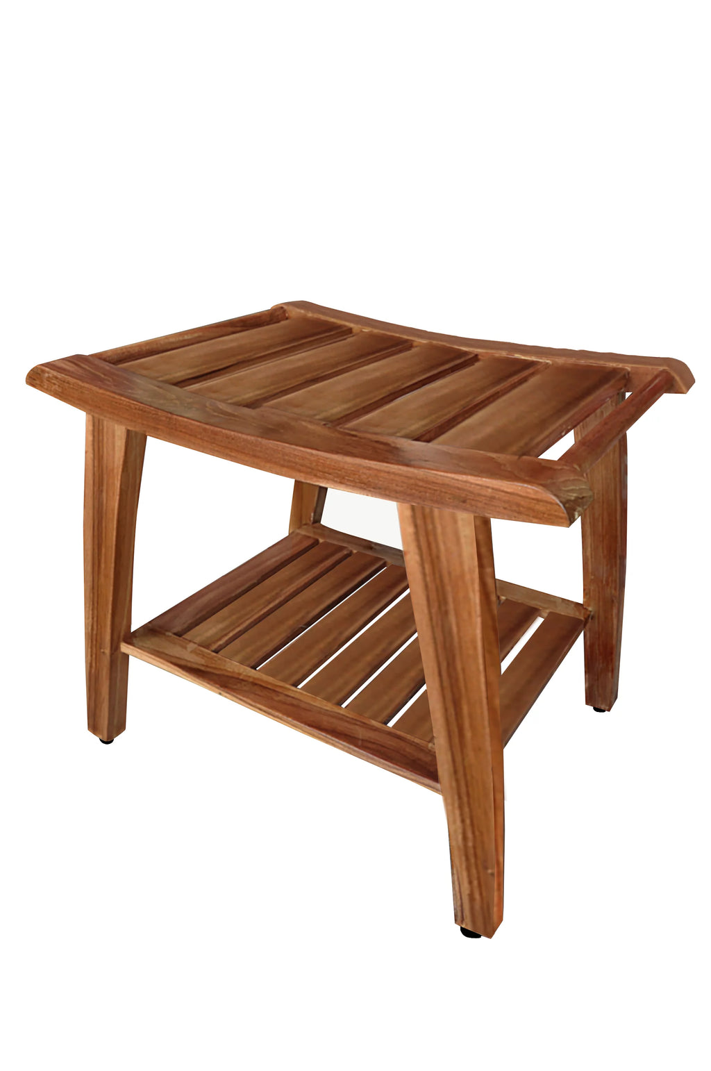 All Teak Wood Shower Bathroom Pool Bench Stool with Shelf L756439