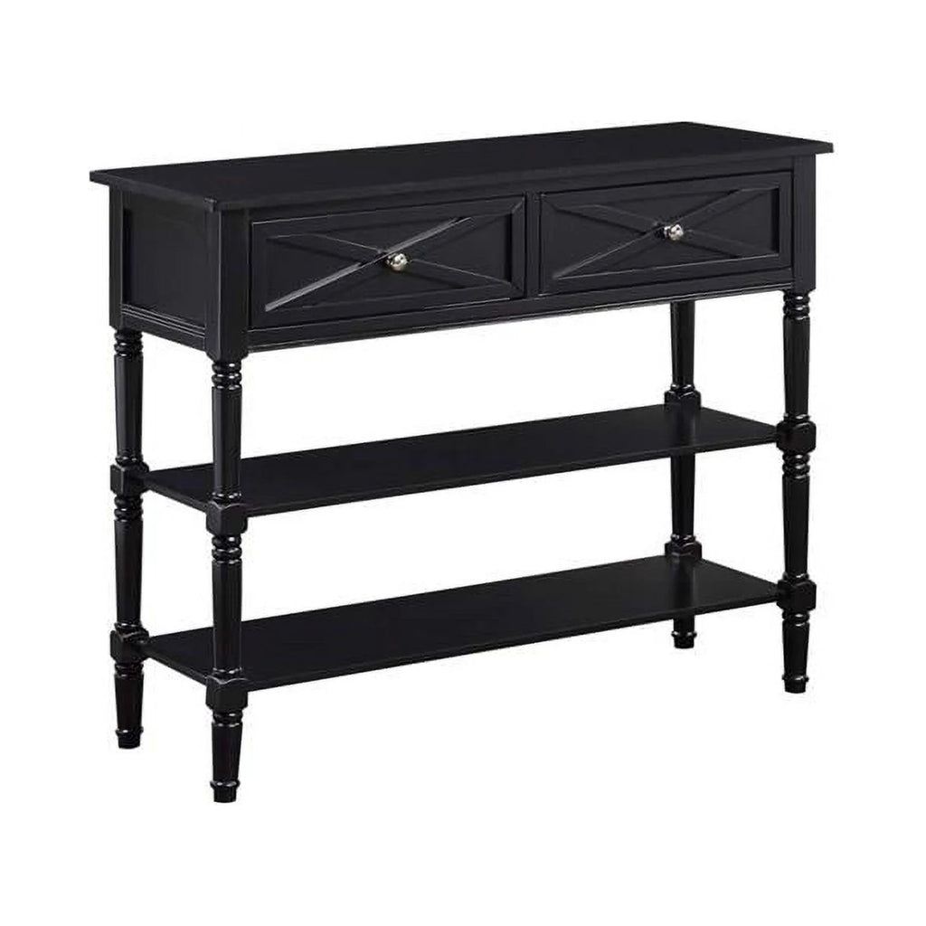Black 2 Drawer Wood Console Table P44145