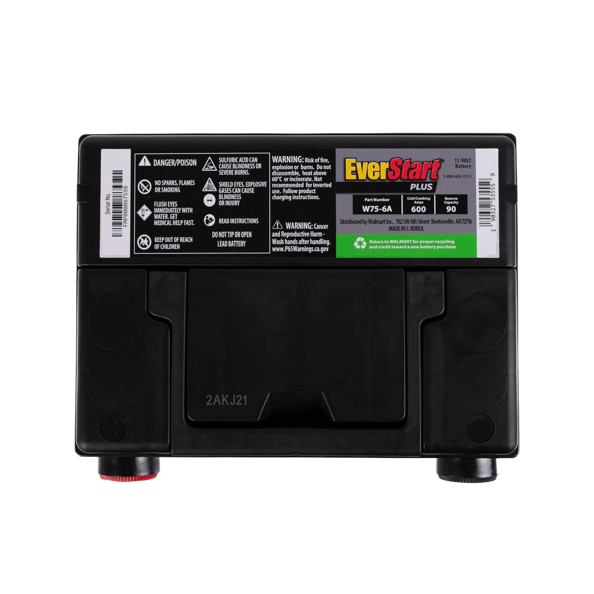 Lead Acid Automotive Battery Group Size 75 12 Volt 600 CCA Z381