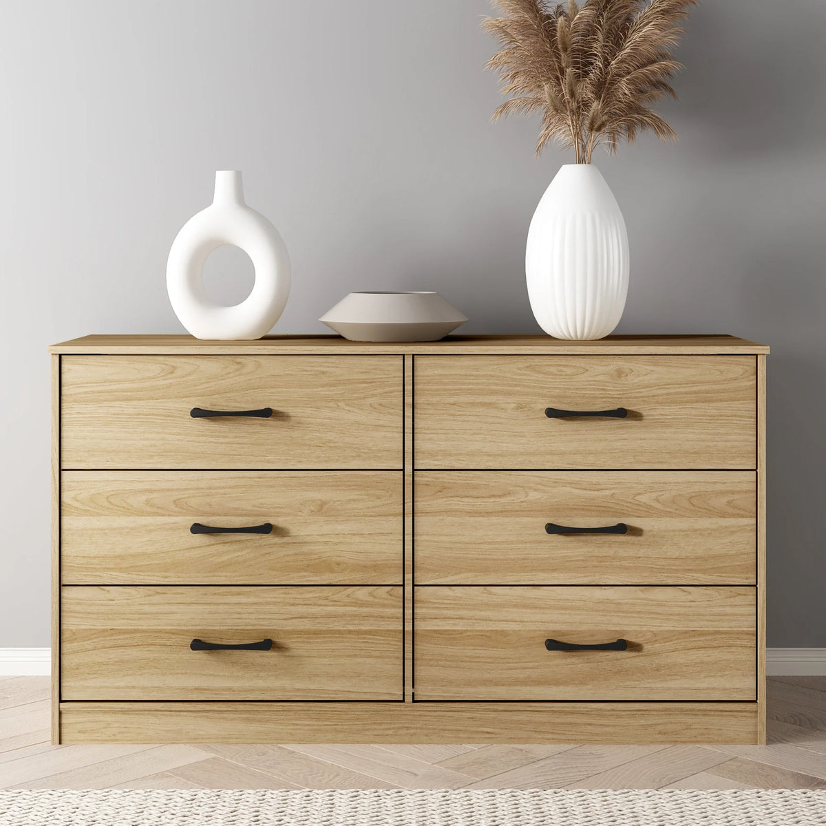 White 6 Drawer Dresser P853