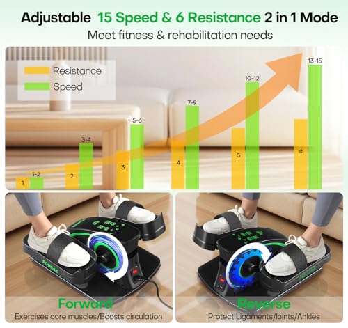 Under Desk Elliptical Leg Exerciser with Touch Screen and Remote Control K75743