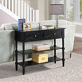 Black 2 Drawer Wood Console Table P44145
