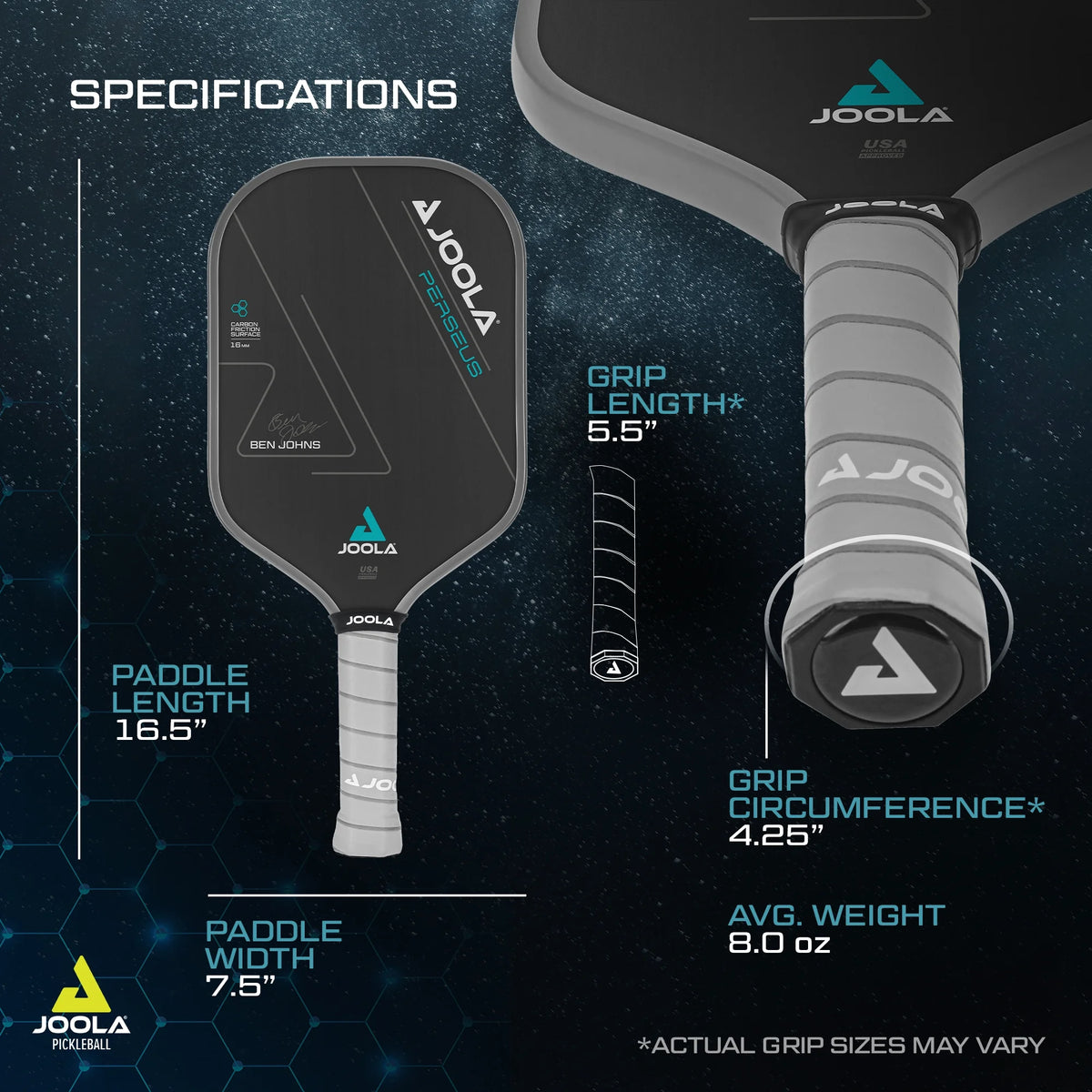 Black 16mm Pickleball Paddle G737