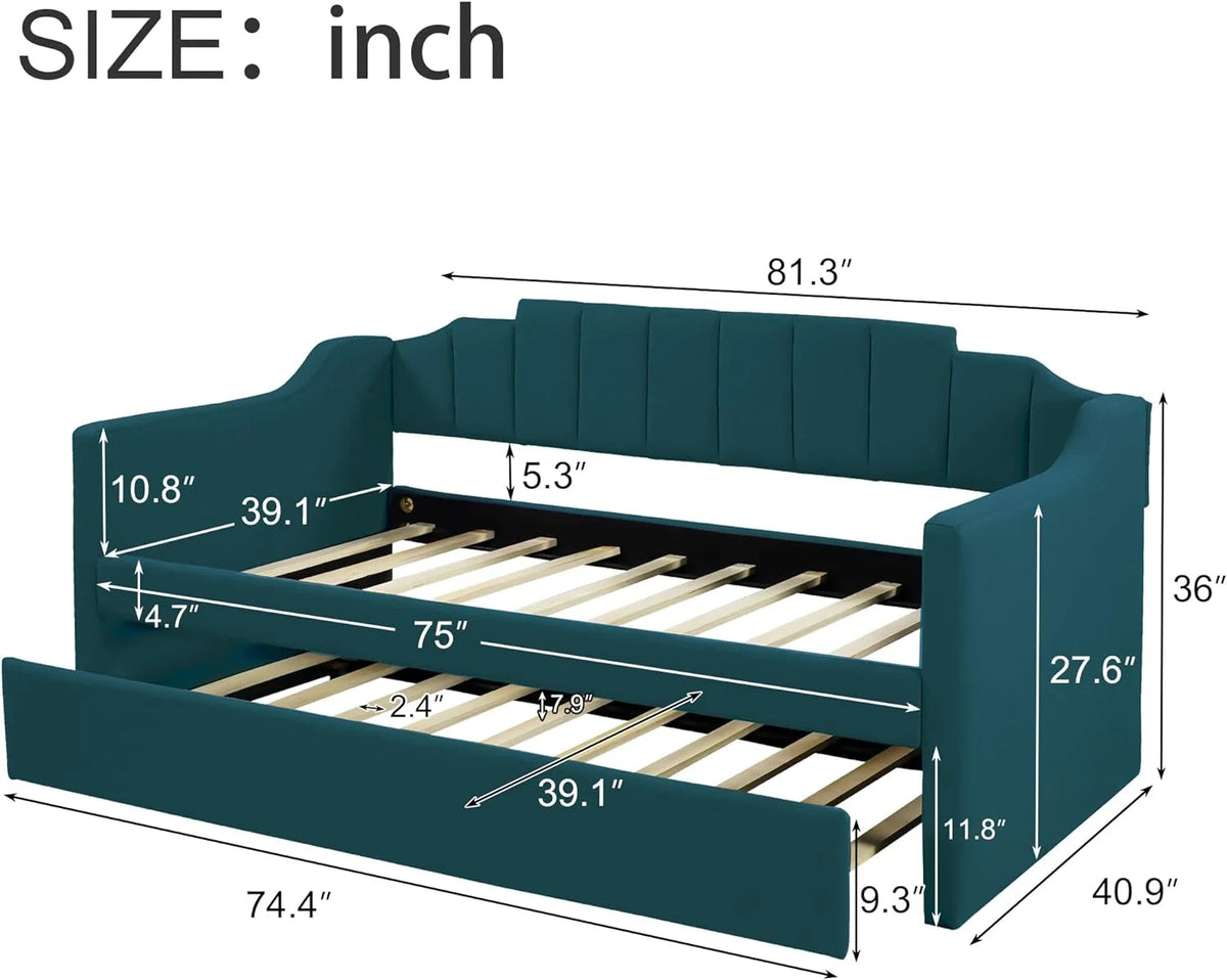 Upholstered Daybed with Wood Frame R766907