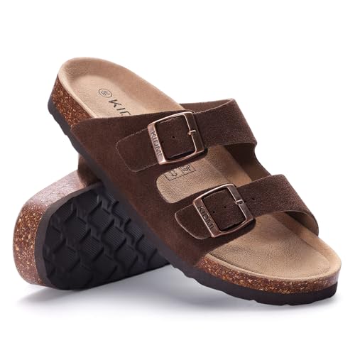 Women's Suede Adjustable Slide Sandals I66026