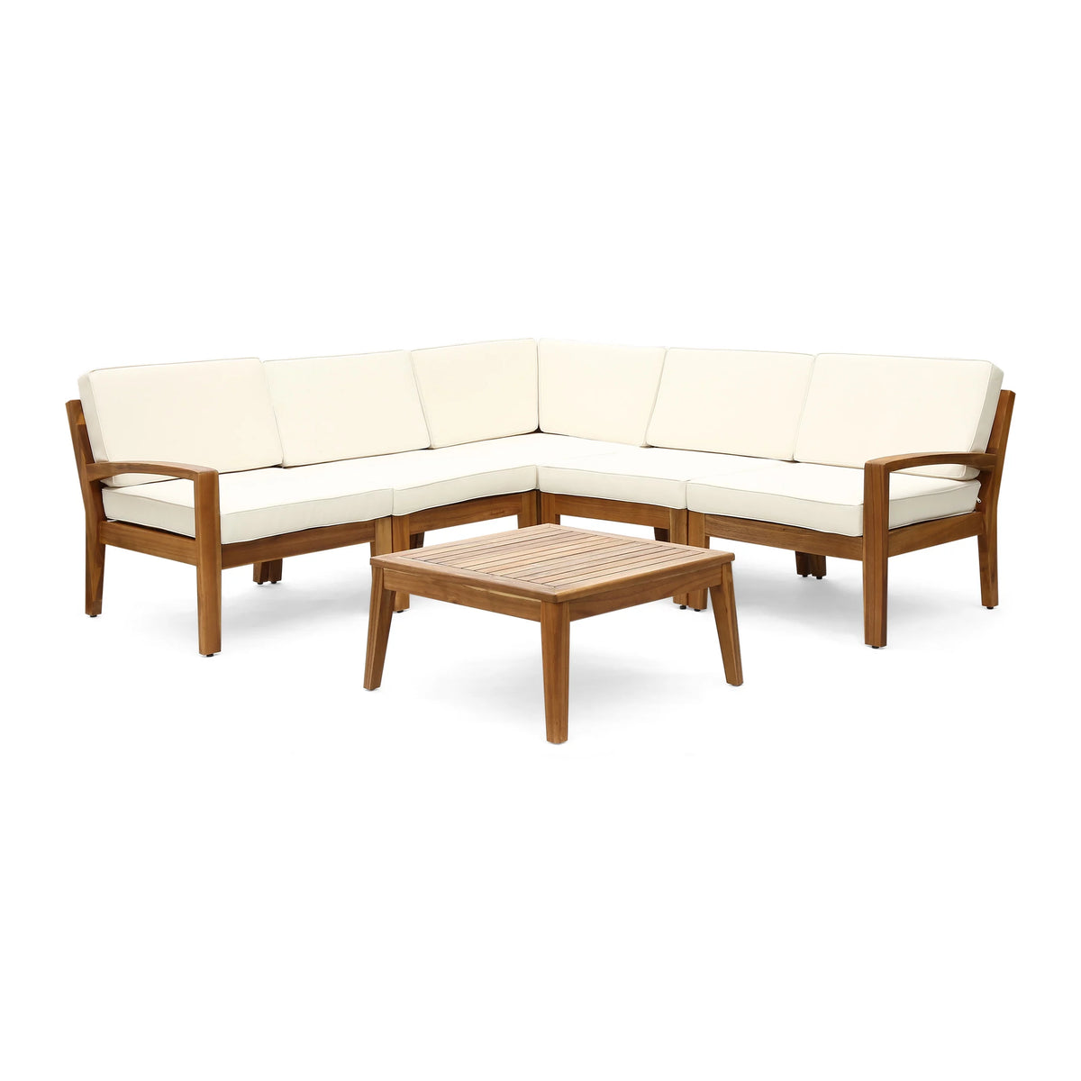 Acacia Wood 5 Seater Sectional Sofa Set U924400