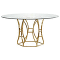 60" Stainless Steel and Glass Round Dining Table E8183