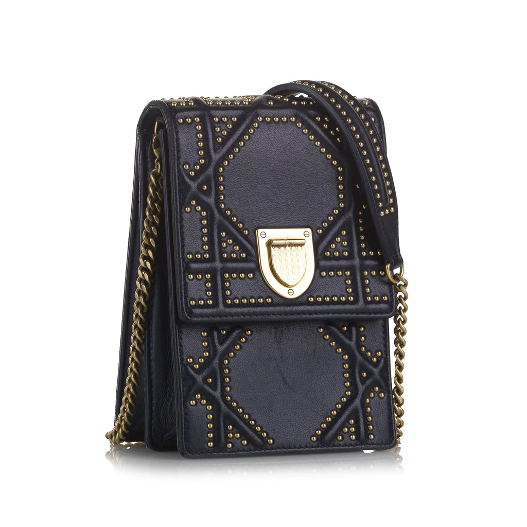 Blue Calf Leather Crossbody Bag Q173