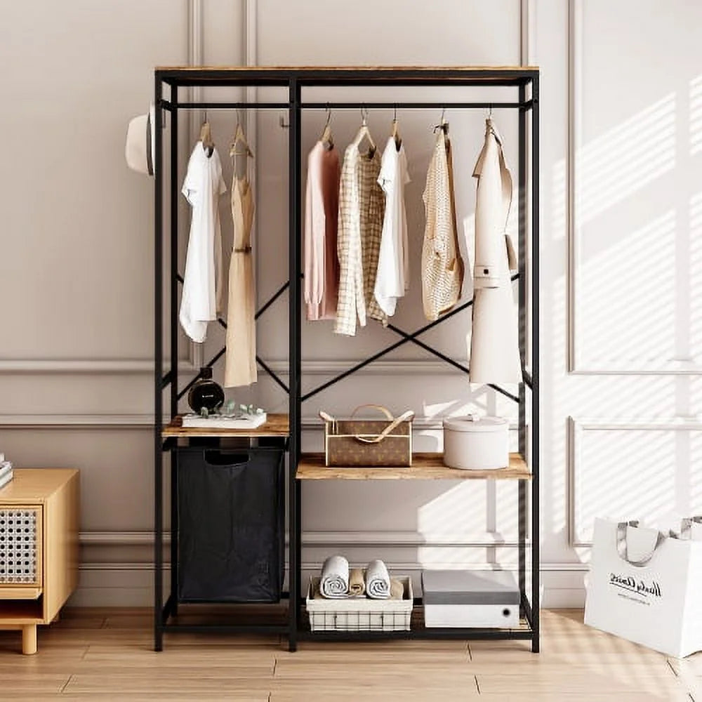 Portable Freestanding Clothing Rack with Oxford Cloth Storage Bag D182410