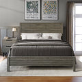 Wood Panel Queen Bed Dark Grey V55396