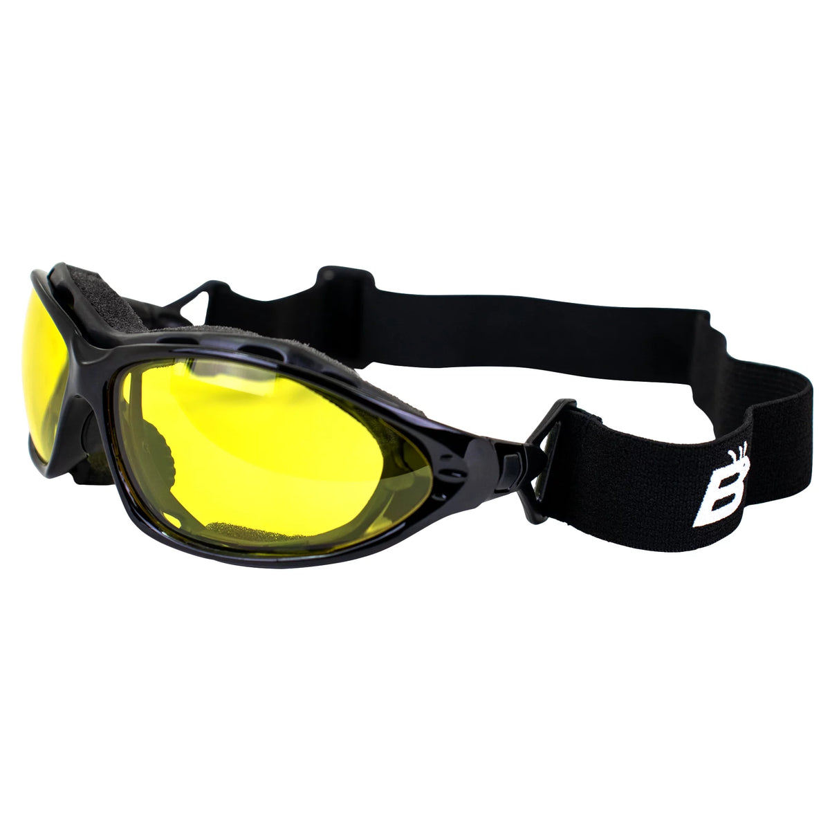2 Pairs Padded Motorcycle Glasses Convertible to Goggles Shatterproof UV400 Black P4701