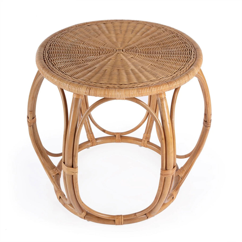 Woven Rattan Round End Table P445