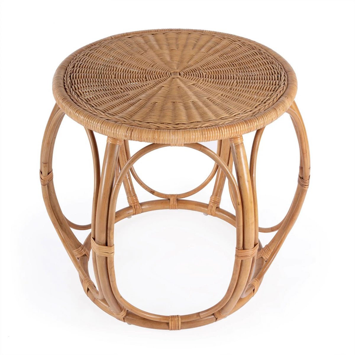 Woven Rattan Round End Table P445