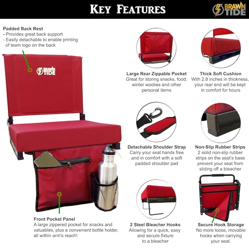 Wide Stadium Seat with Storage Pockets C762976