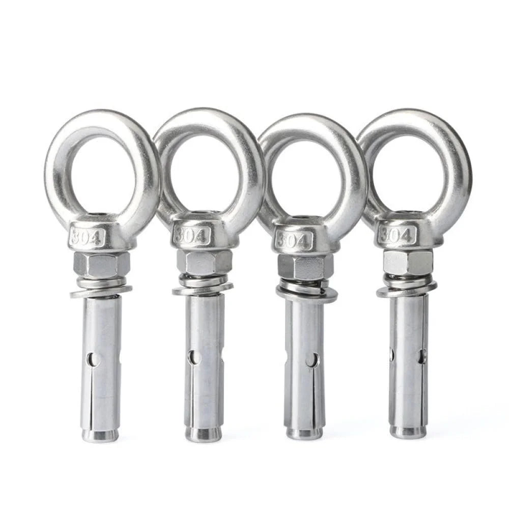 304 Stainless Steel M6x80mm 4pcs Eye Bolt G27054