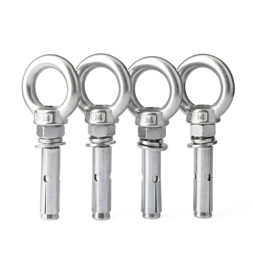 304 Stainless Steel M6x80mm 4pcs Eye Bolt G27054