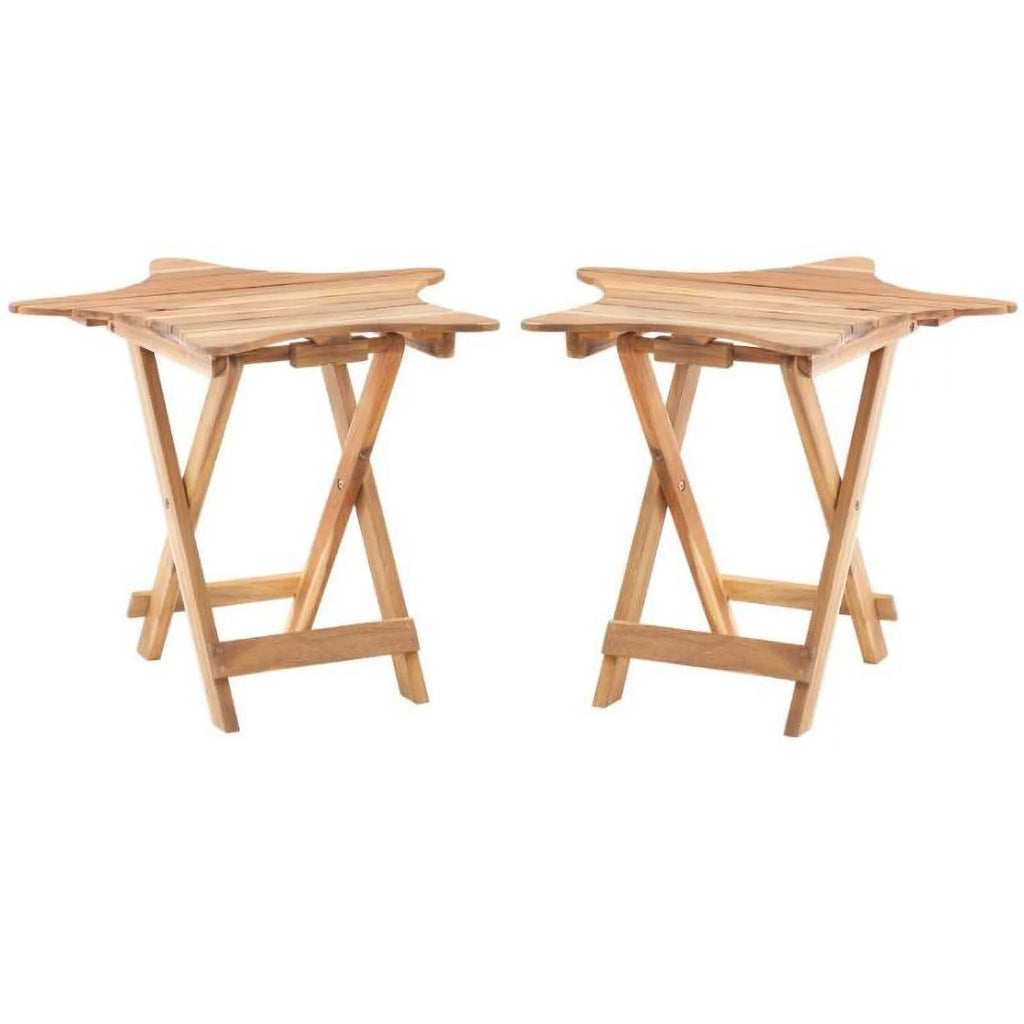 Wood Outdoor Folding Table Set of 2 B45137
