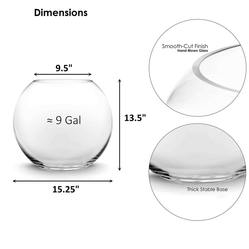 Large Glass Bubble Bowl Vase Z983
