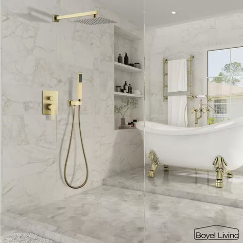 10 in. Wall Mount Dual Shower Heads with 2.5 GPM Y7899