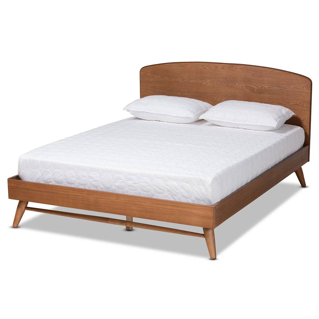 Walnut Brown Full Platform Bed D1588