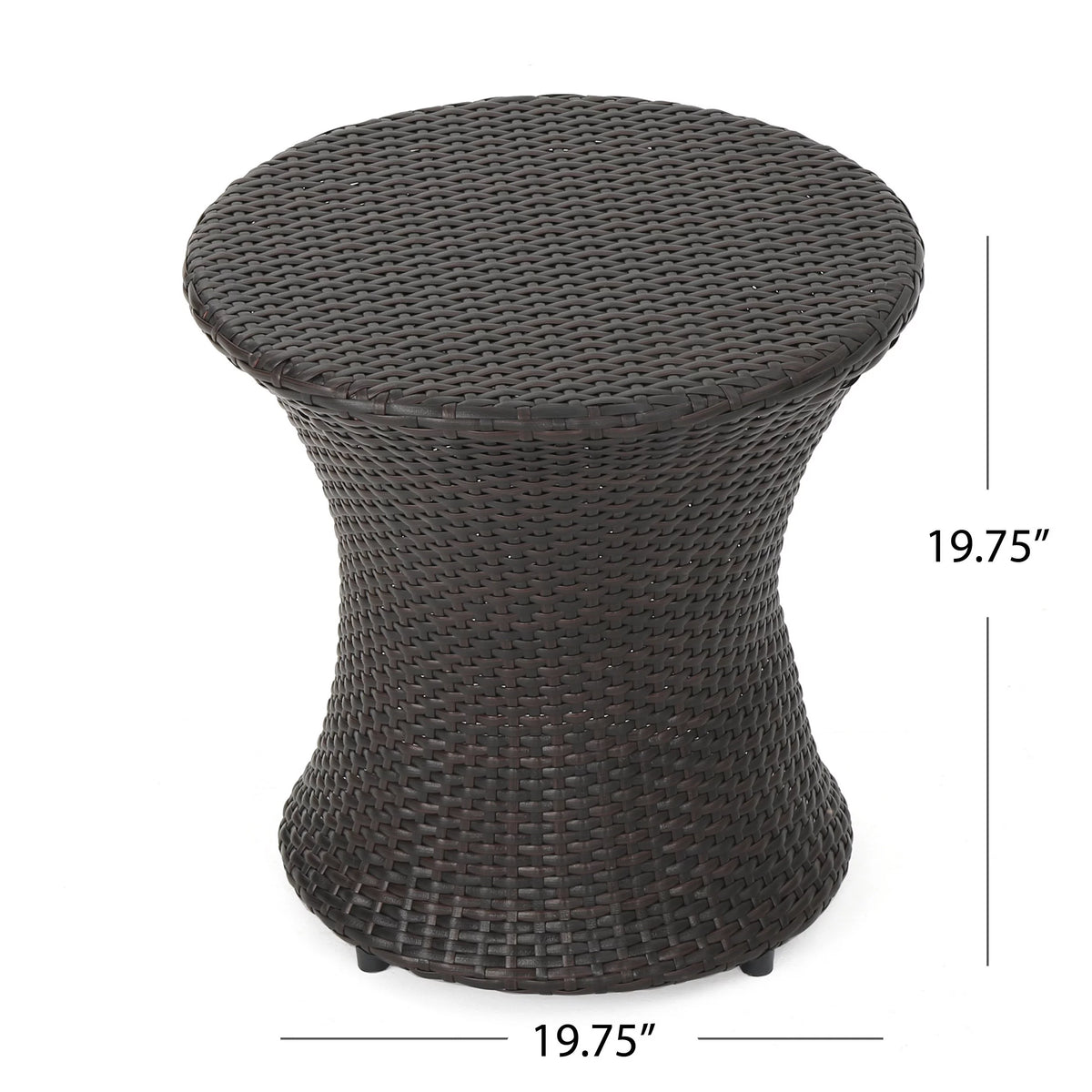 Multibrown Outdoor Wicker Side Table Z2552