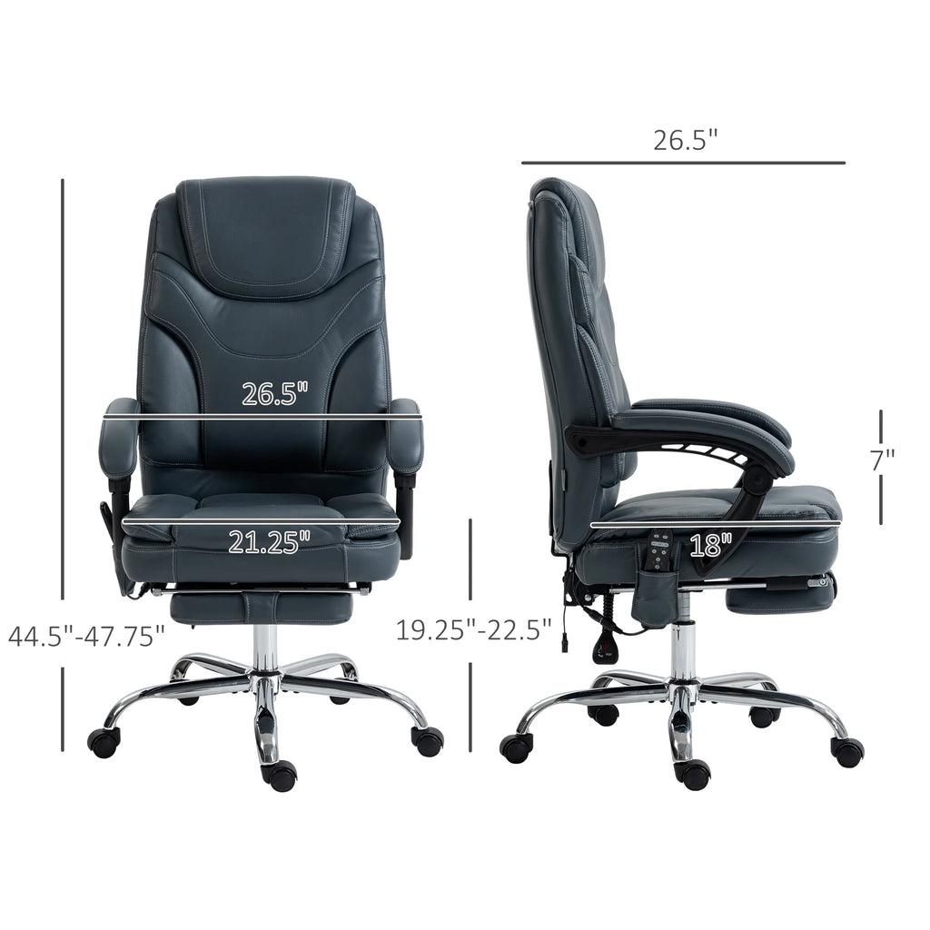Gray PU Leather Massage Office Chair with Heat E6313