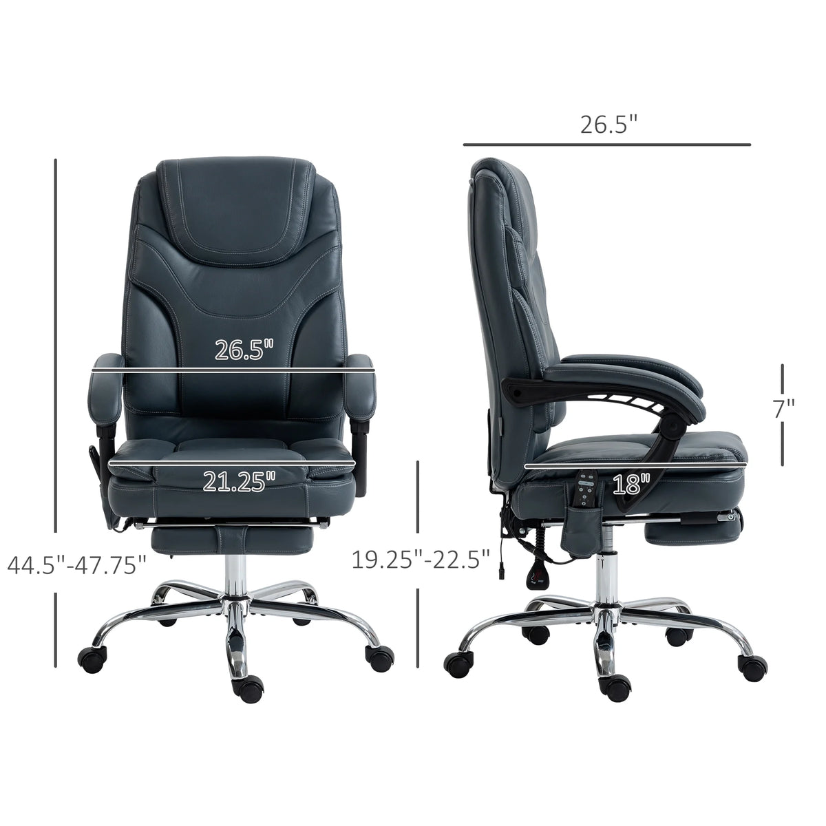 Gray PU Leather Massage Office Chair with Heat E6313