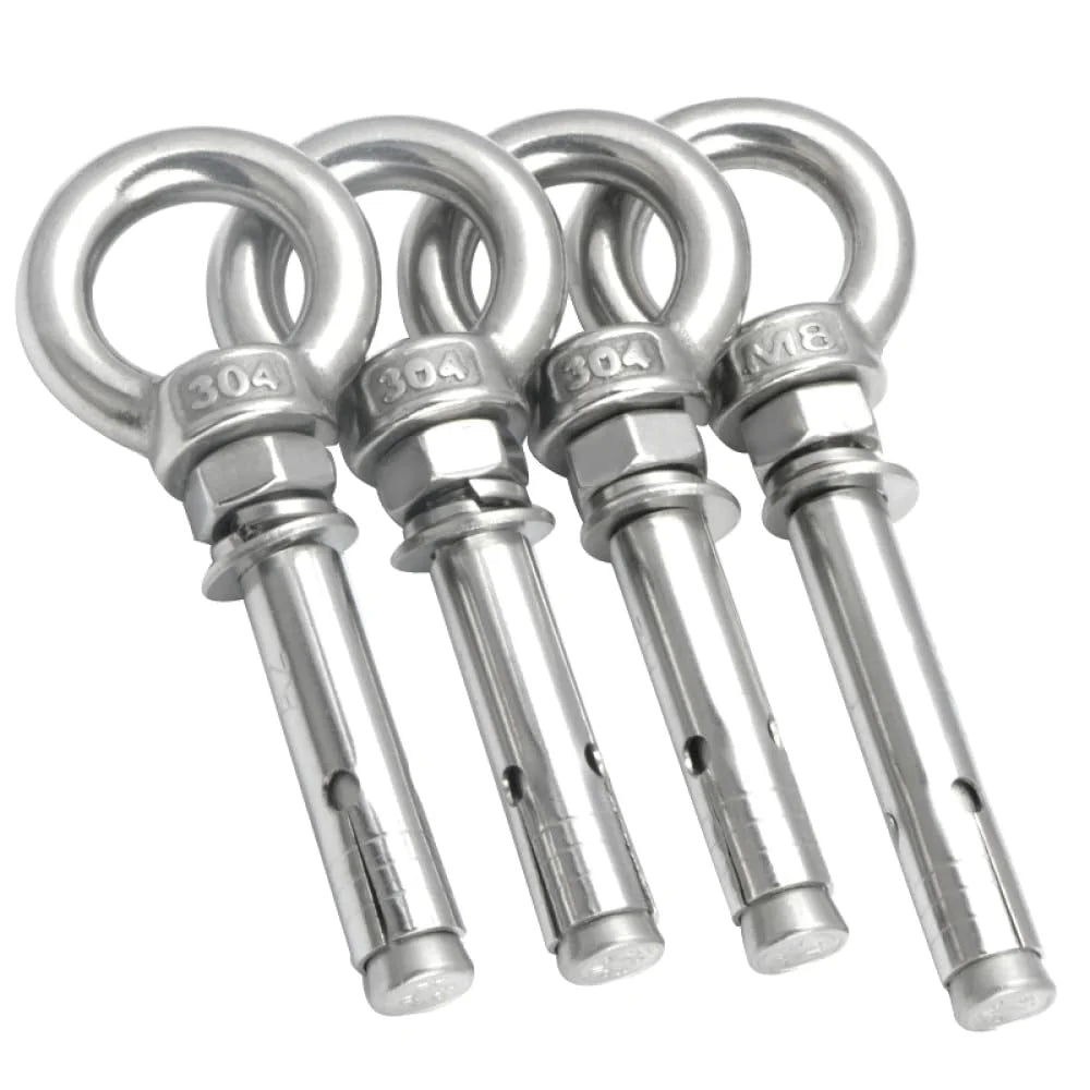 304 Stainless Steel M6x80mm 4pcs Eye Bolt G27054