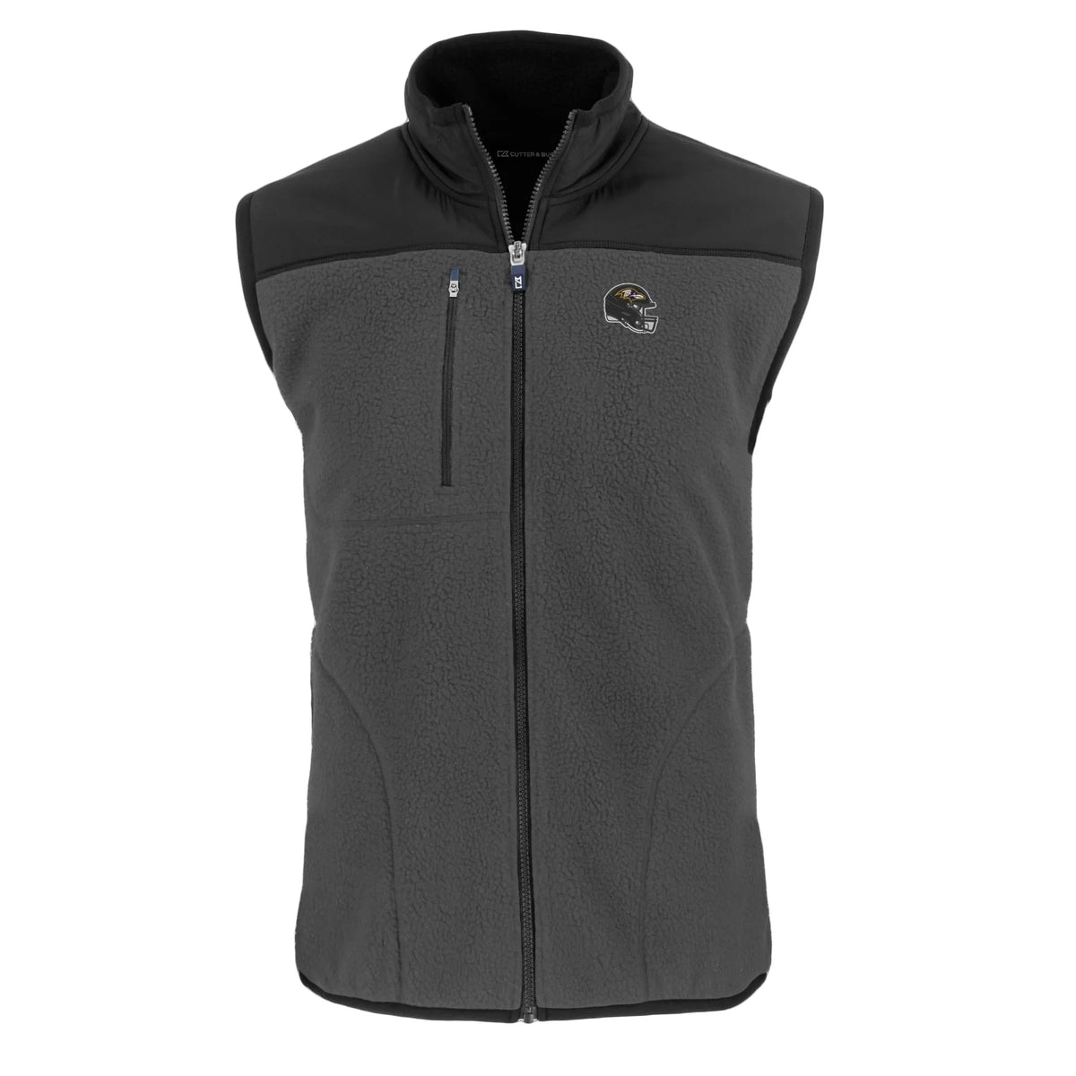 Men's Gray Fleece Full-Zip Vest V5065