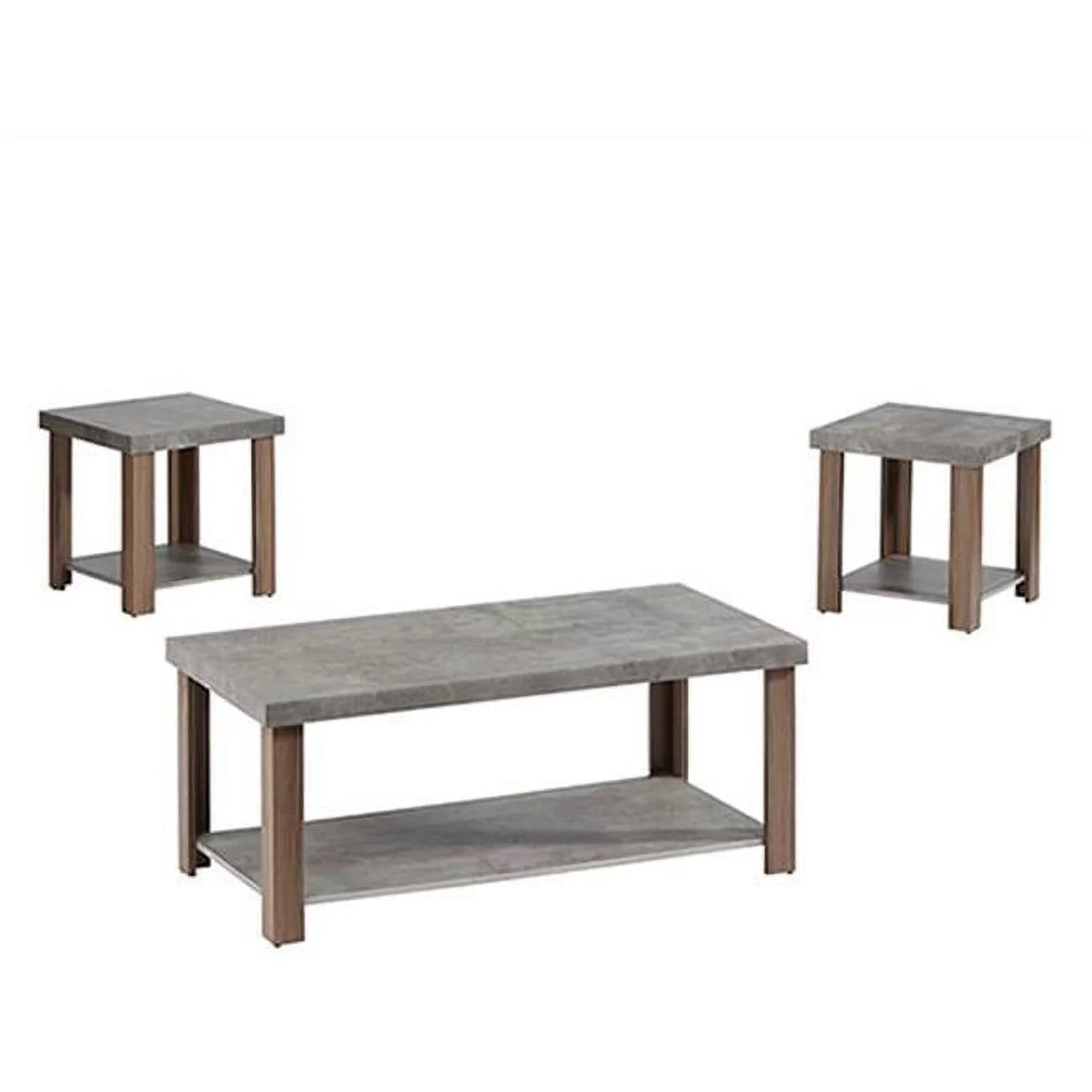 Gray Oak Cocktail Table & 2 End Tables Pack of 3 Y2505