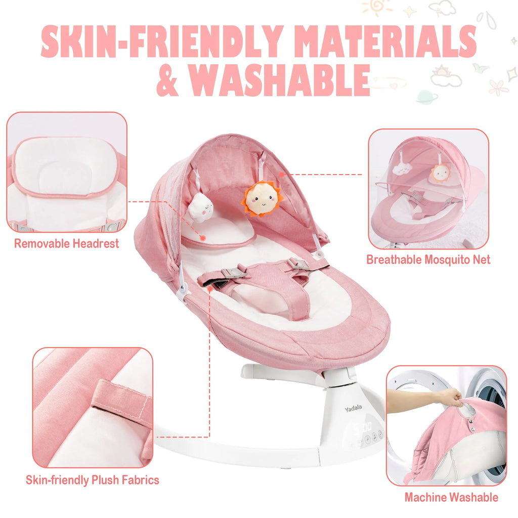Pink Electric Baby Swing Y16785