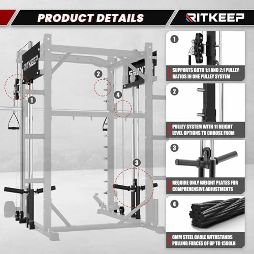 Smith Machine with Adjustable Weight Bench and Pulley System R2326