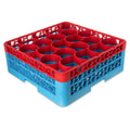 20 Compartment Red Glass Rack with 2 Extenders F303